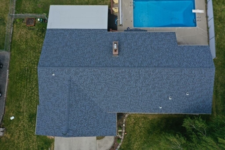asphalt roof from above